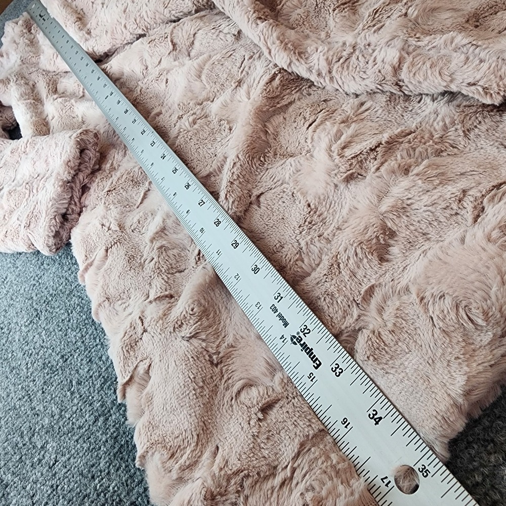 HYFVE Pink Plush Womens Coat L Waterfall Trench Fuzzy Cozy Jacket Cardigan Soft - Picture 8 of 13